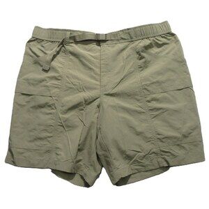 Eddie Bauer Mens Athletic Shorts XL x 8 Khaki Stretch Nylon Elastic Waist